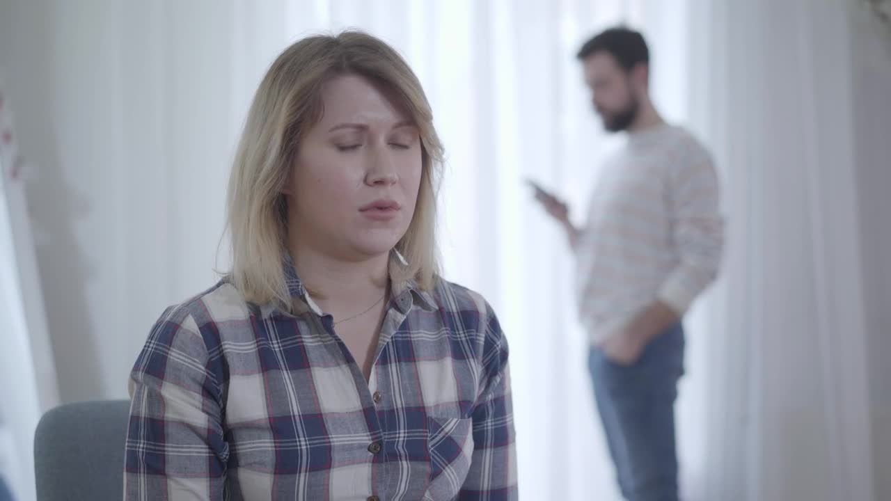 Stock Footage Woman Jealous Of Husbands Phone Call Live Wallpaper Free