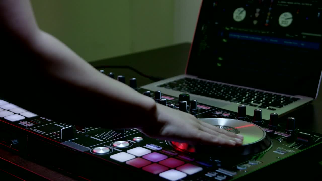 Stock Footage Woman Using A Dj Booth Live Wallpaper Free