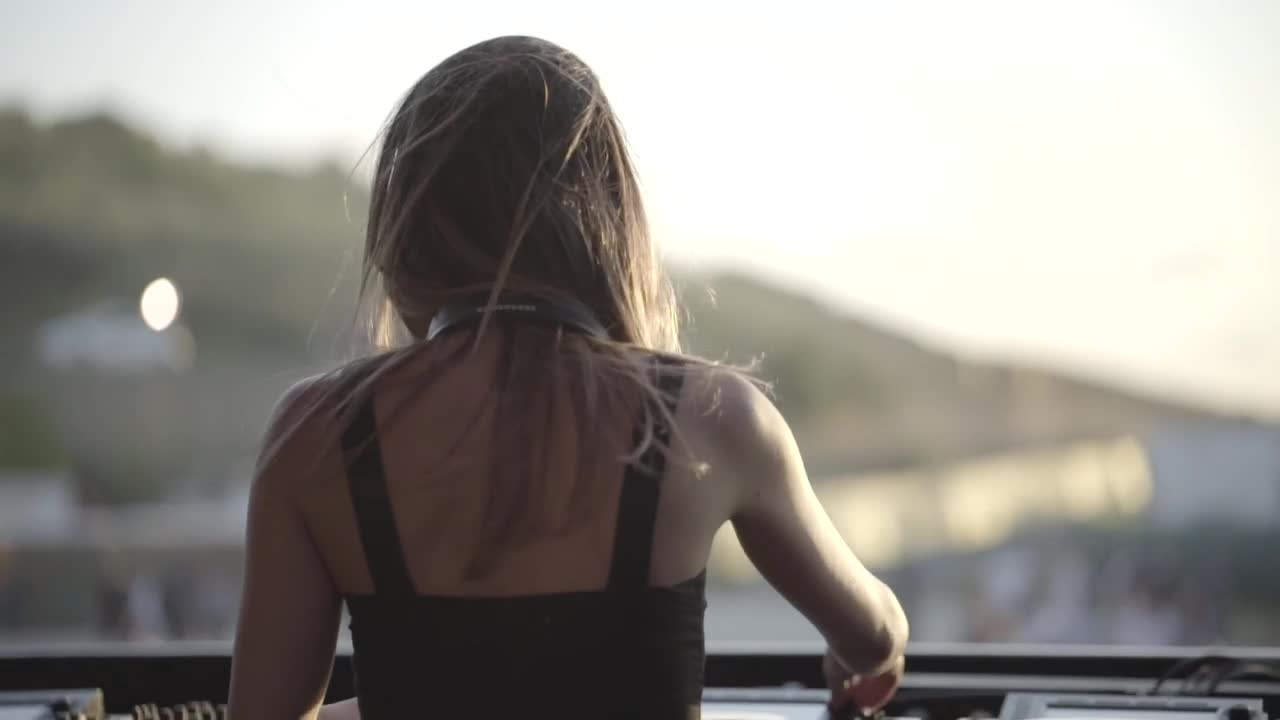 Stock Footage Woman Dj On Stage Live Wallpaper Free