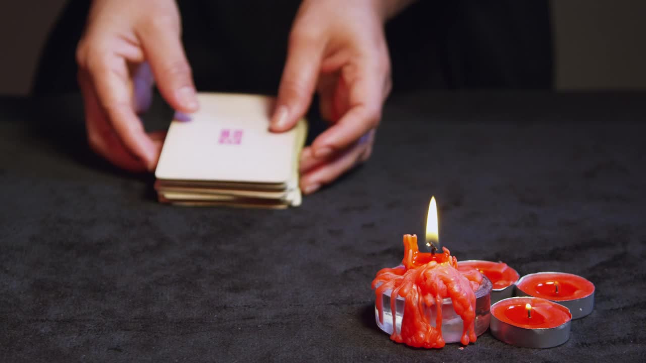 Stock Footage Woman Holding Tarot Cards Live Wallpaper Free