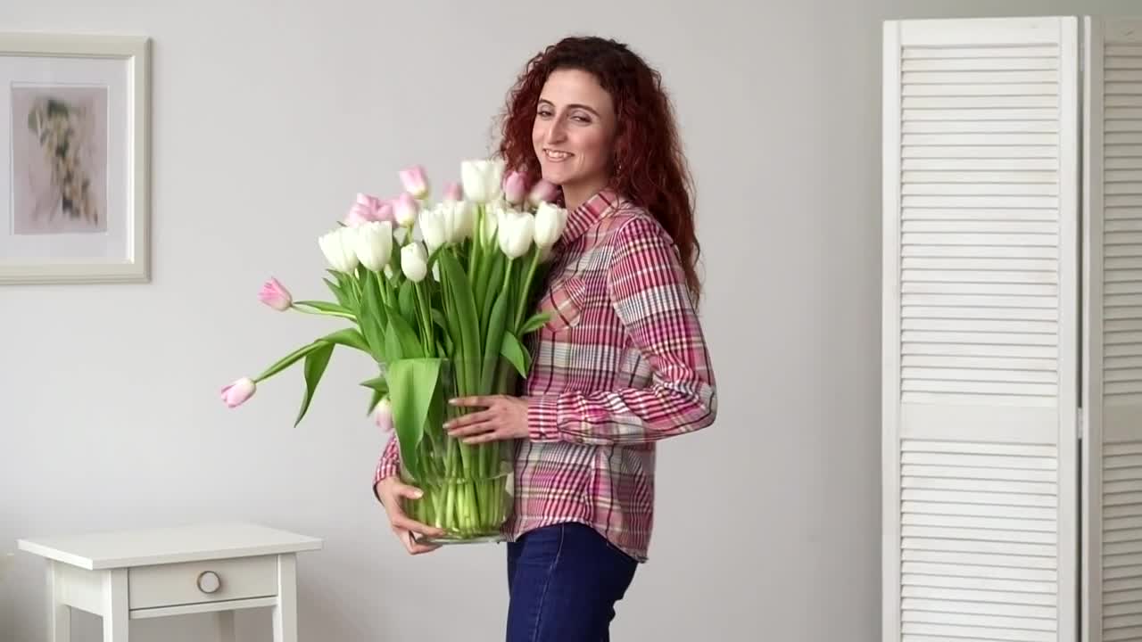 Stock Footage Young Woman Spinning With Flowers Live Wallpaper Free