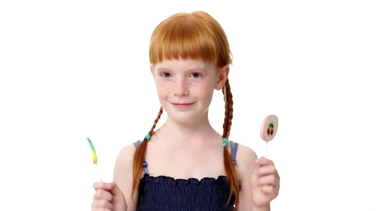 Stock Footage Young Child With Two Candy Sticks Live Wallpaper Free