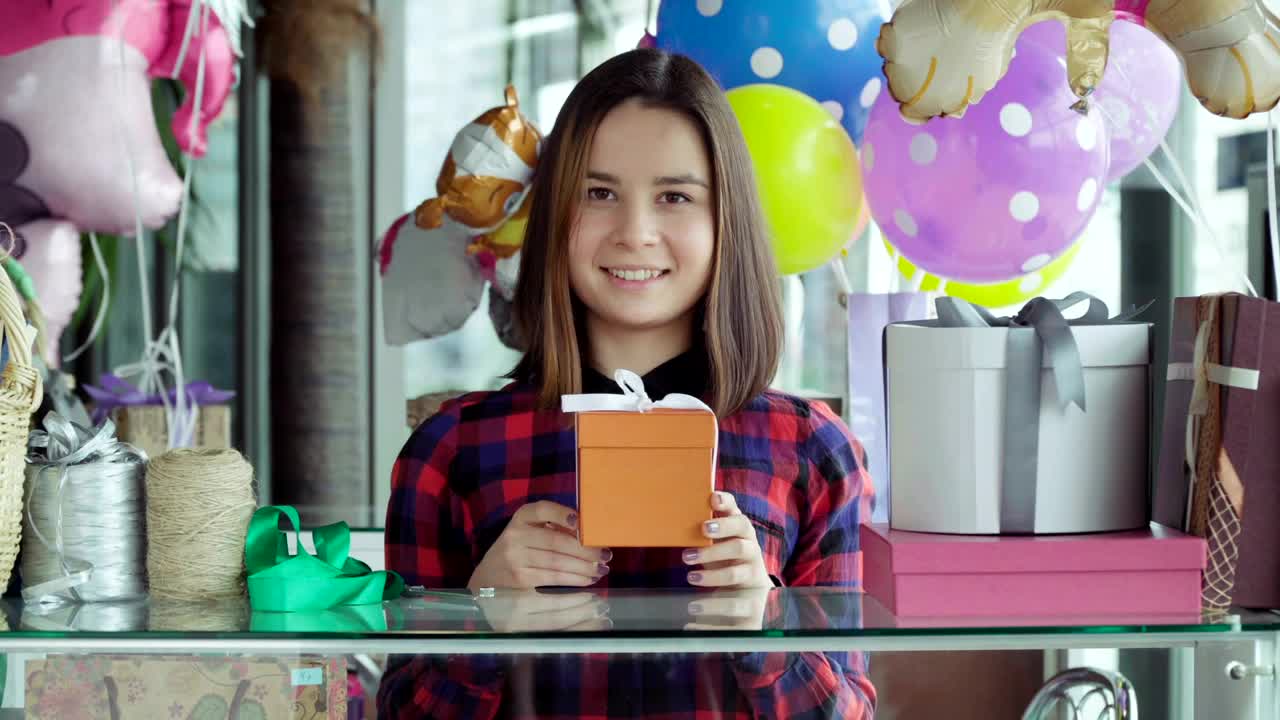 Stock Footage Woman Working In A Gift Shop Live Wallpaper Free