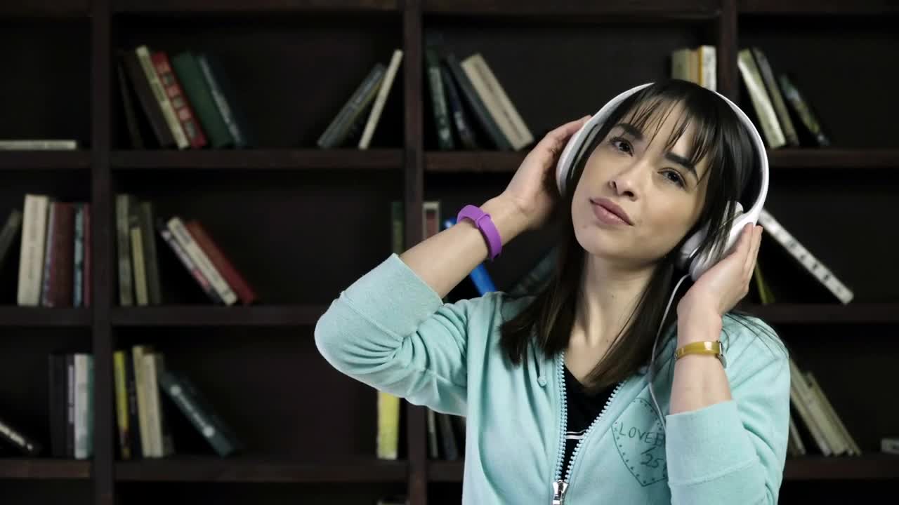 Stock Footage Woman Listening To Music And Dancing Live Wallpaper Free