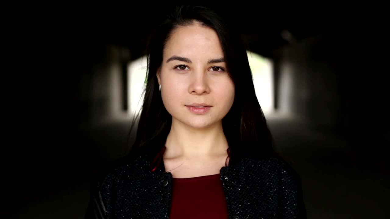 Stock Footage Woman Looking Ahead And Smiling Live Wallpaper Free