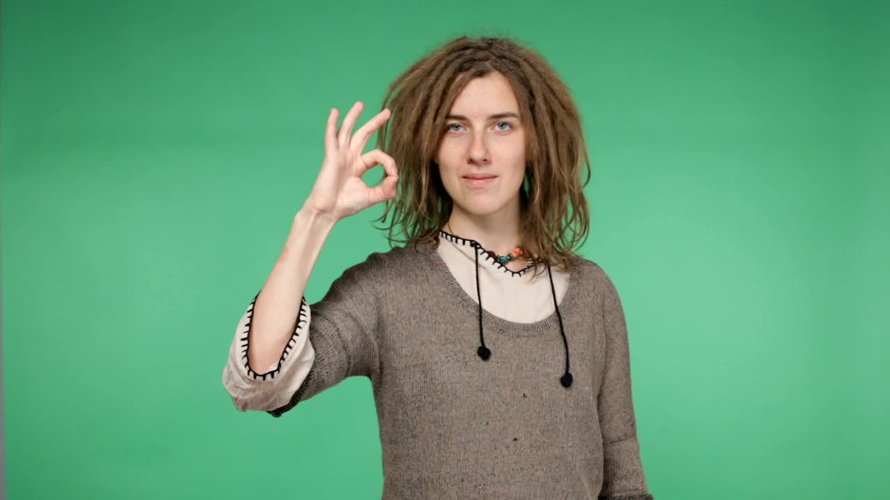 Stock Footage Woman Displaying The Ok Hand Signal Live Wallpaper Free