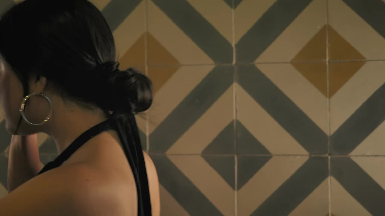 Stock Footage Woman Looking Quickly In A Bathroom Mirror Live Wallpaper Free