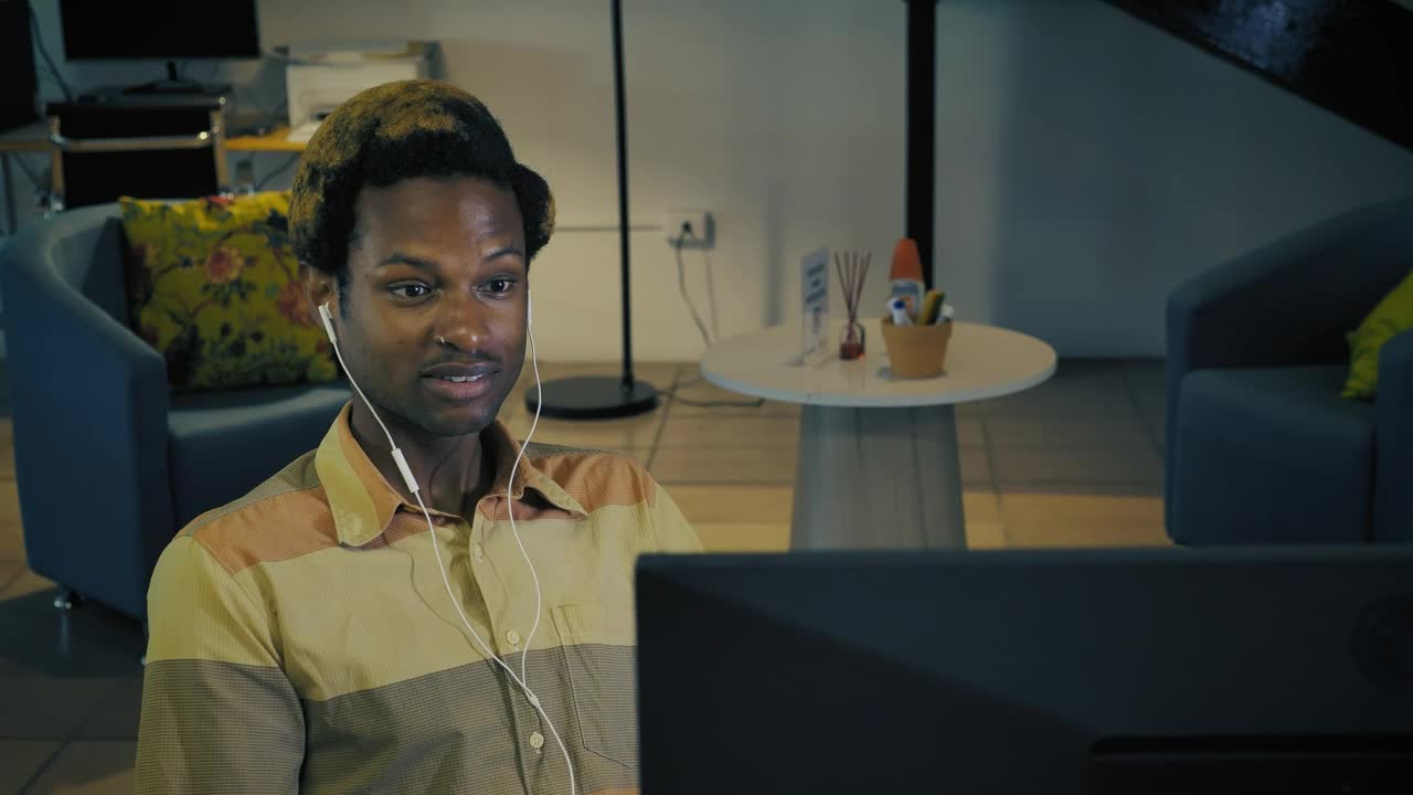 Stock Footage Young Cheerful Man Talking On A Video Call Live Wallpaper Free