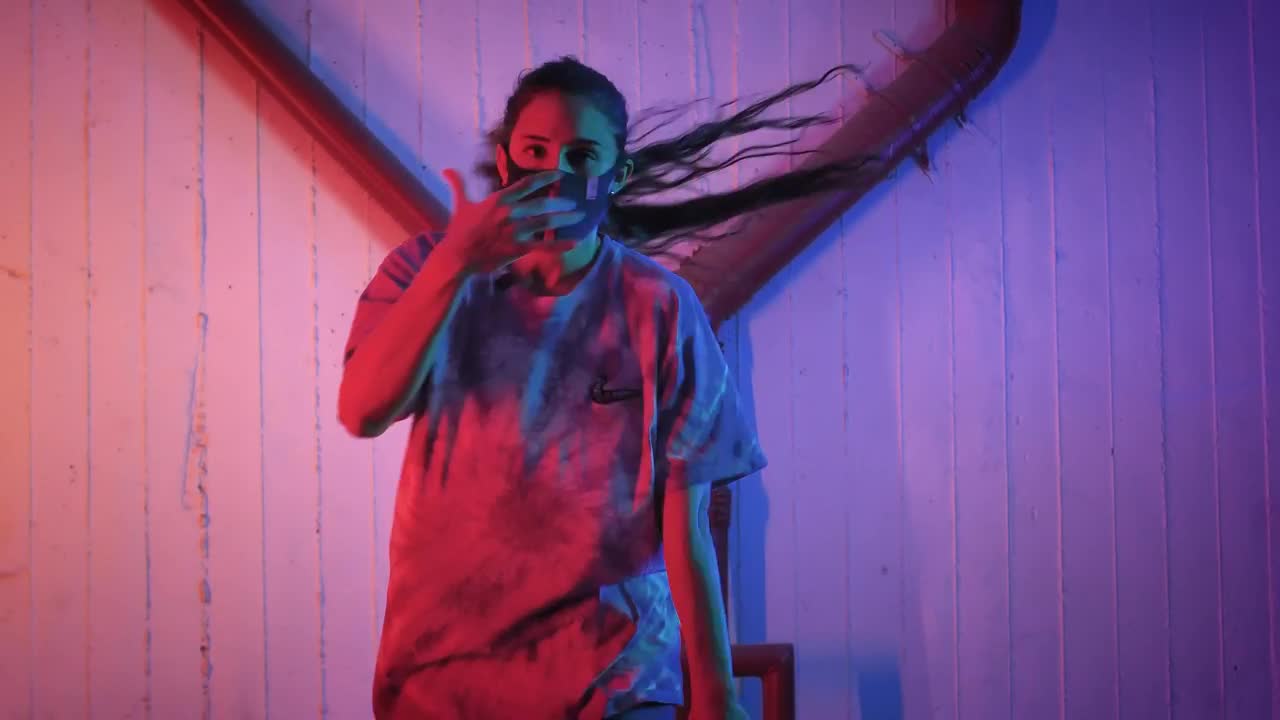 Stock Footage Woman Dancing Hip Hop Looking At The Camera Live Wallpaper Free