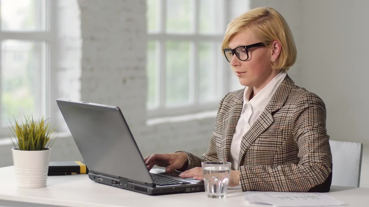 Stock Footage Working Woman Suffers From Eye Or Headache Pain Live Wallpaper Free