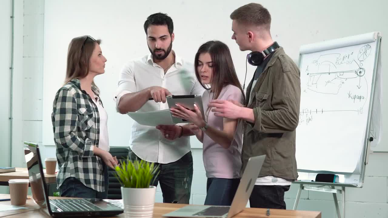Stock Footage Young Team Having Stressed Meeting In Office Live Wallpaper Free