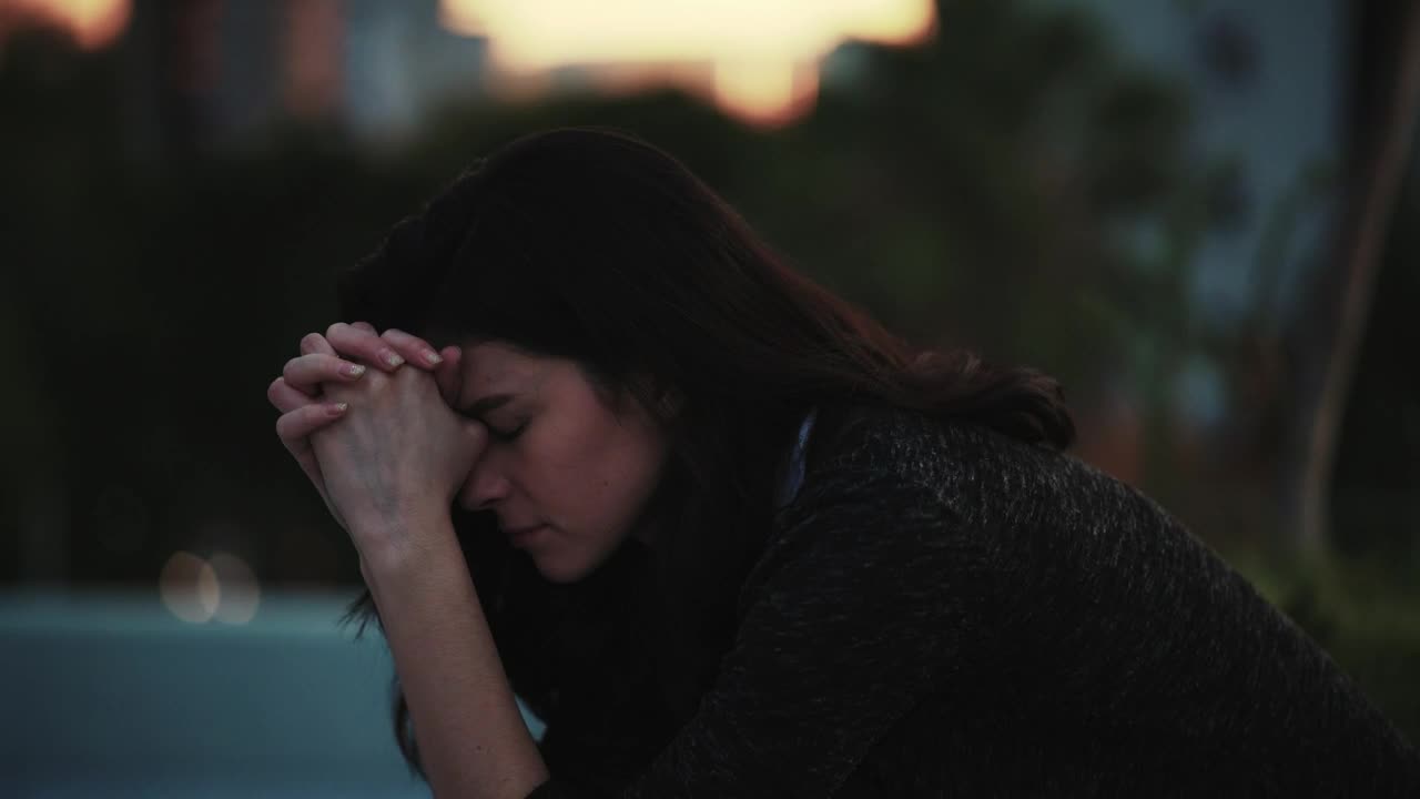 Stock Footage Worried And Sad Woman Outdoors Live Wallpaper Free