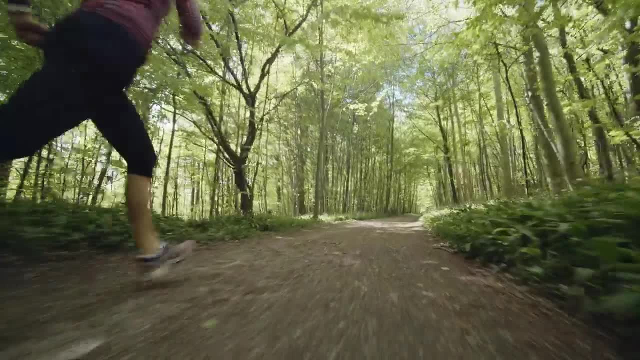 Stock Footage Woman Running Through A Forest Live Wallpaper Free