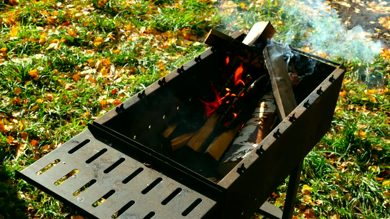 Stock Footage Wood Burning In The Grill Live Wallpaper Free
