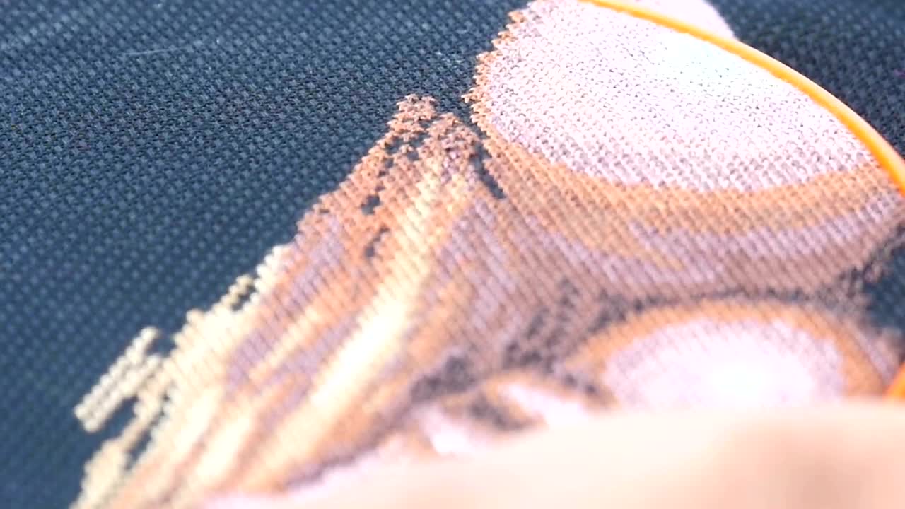 Stock Footage Woman Working On Embroidery Live Wallpaper Free