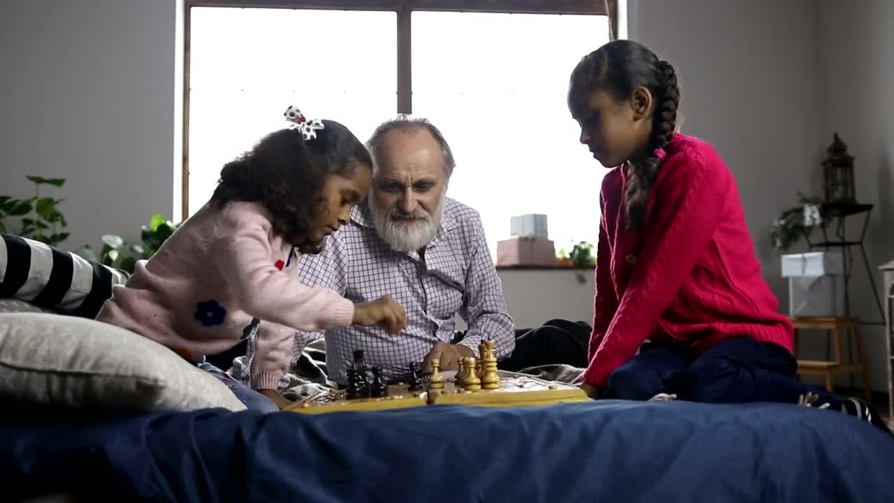Stock Footage Young Girls Playing Chess Live Wallpaper Free