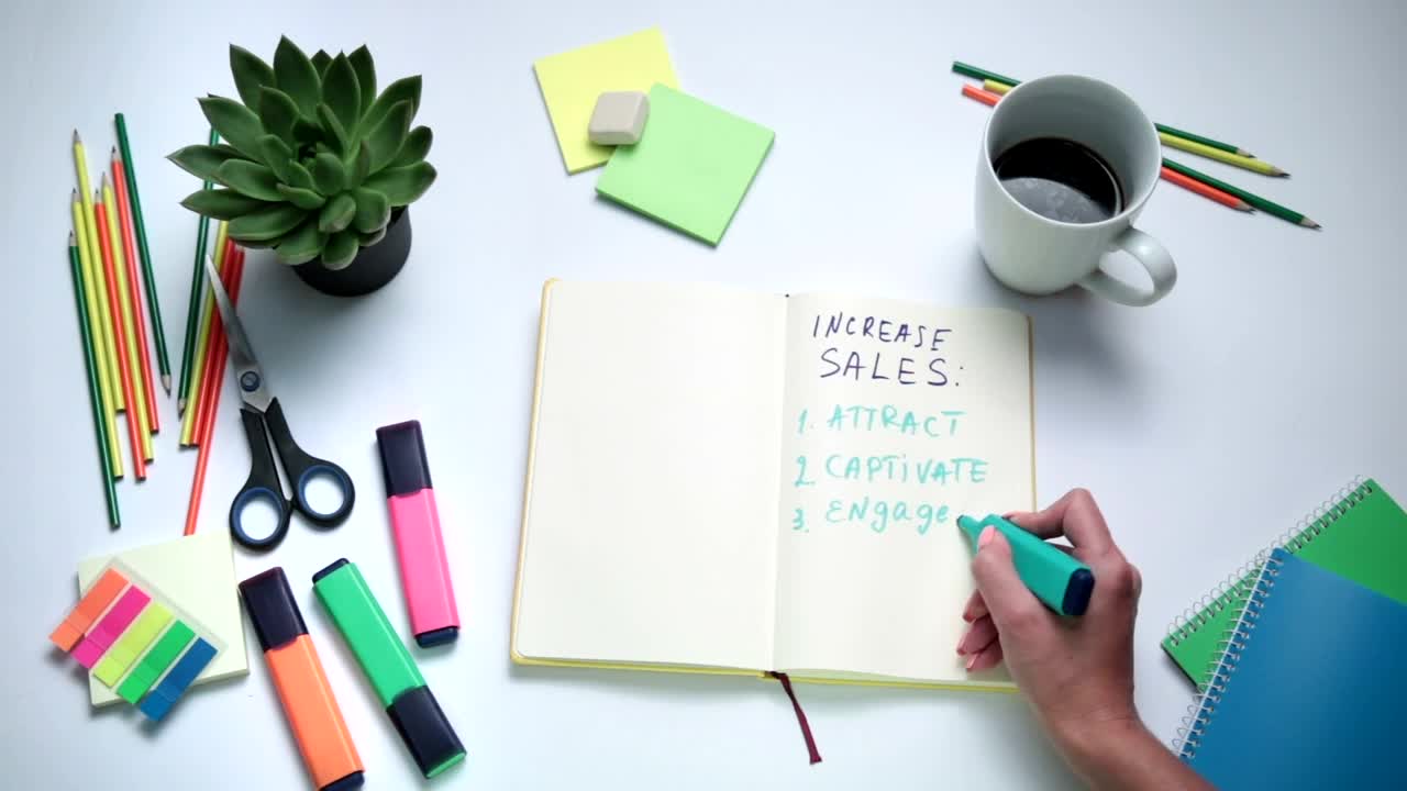 Stock Footage Woman Thinking While Writing Notes Live Wallpaper Free