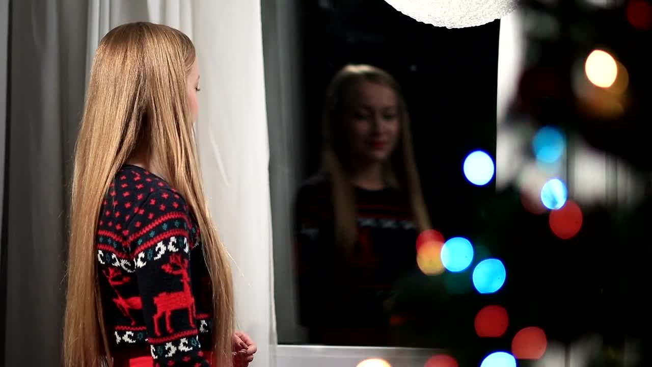 Stock Footage Woman Waving Hello Through A Window Live Wallpaper Free