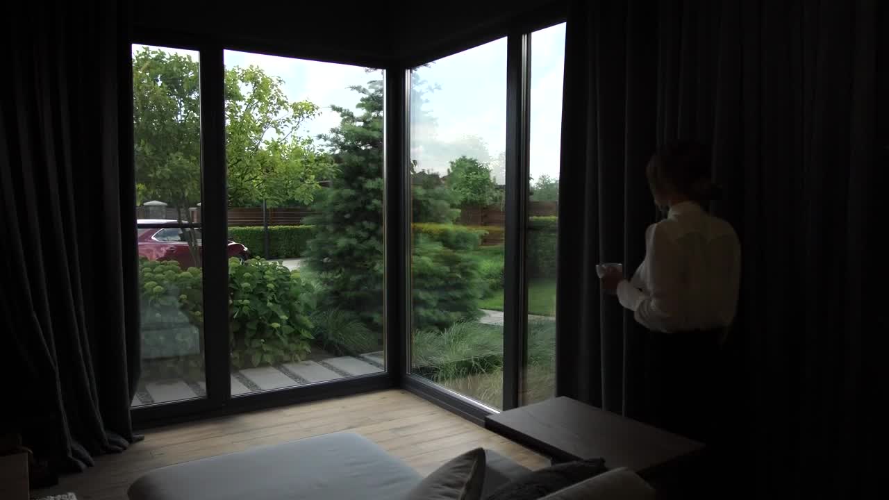 Stock Footage Woman Enjoying A Coffee Live Wallpaper Free