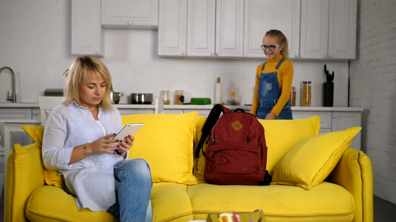 Stock Footage Young Girl Saying Goodbye To Her Mother Live Wallpaper Free