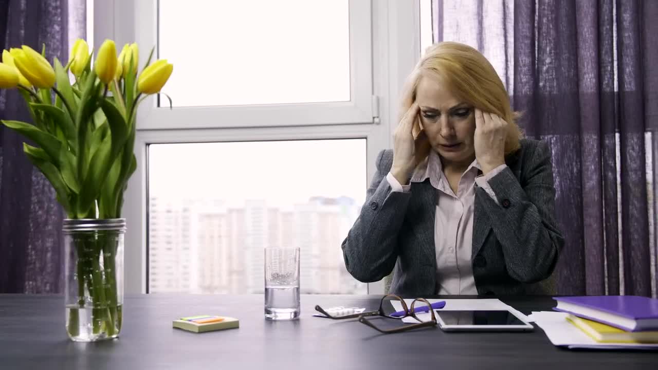 Stock Footage Woman Suffering From A Headache Live Wallpaper Free