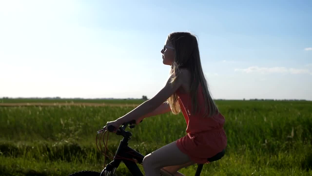 Stock Footage Young Girl Riding A Bike Live Wallpaper Free