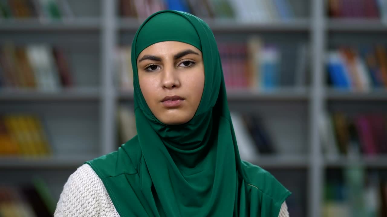 Stock Footage Young Woman Smiling At The Library Live Wallpaper Free