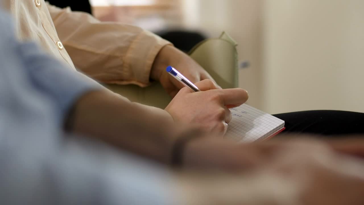 Stock Footage Woman Taking Notes Live Wallpaper Free