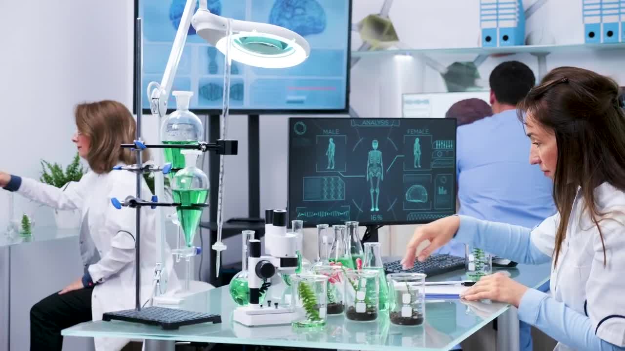 Stock Footage Woman Mixing Chemicals Live Wallpaper Free