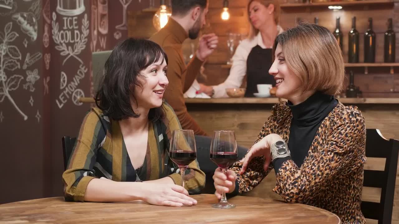 Stock Footage Young Women Spending Time At A Bar Live Wallpaper Free