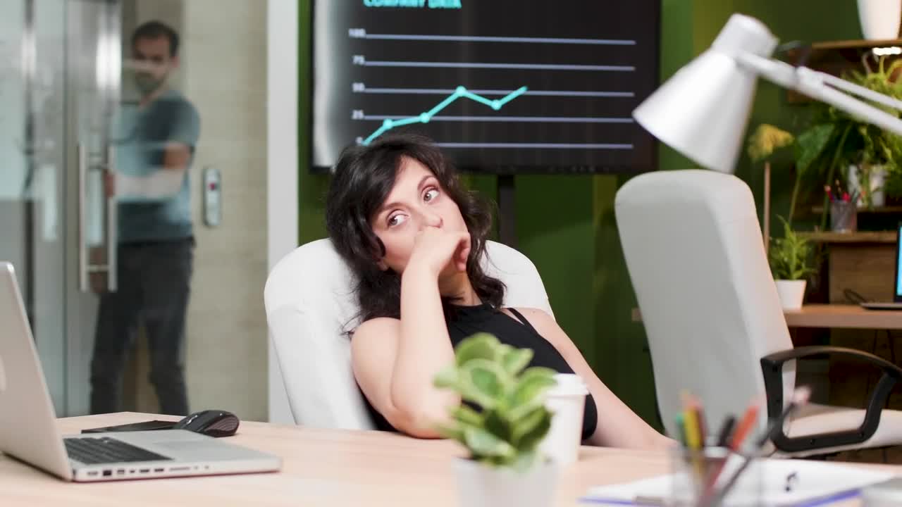 Stock Footage Woman Drinking Coffee At Work Live Wallpaper Free