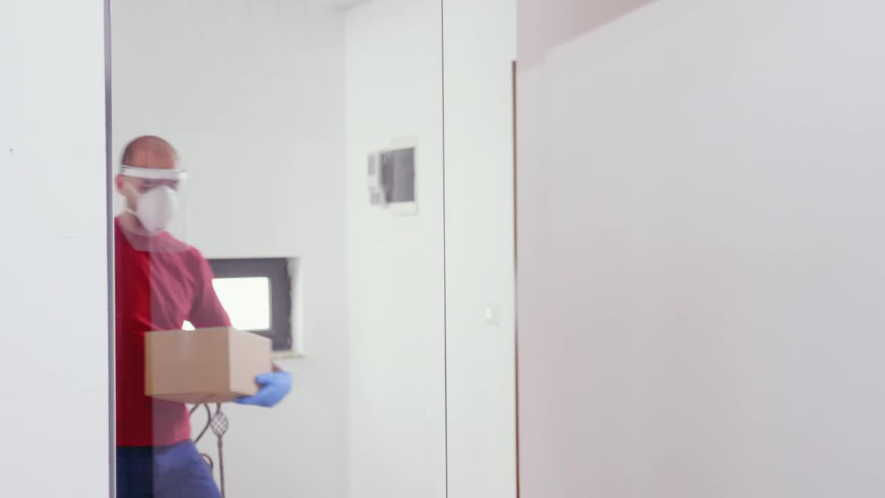 Stock Footage Woman Uses Mobile Pay For Delivery During Pandemic Live Wallpaper Free