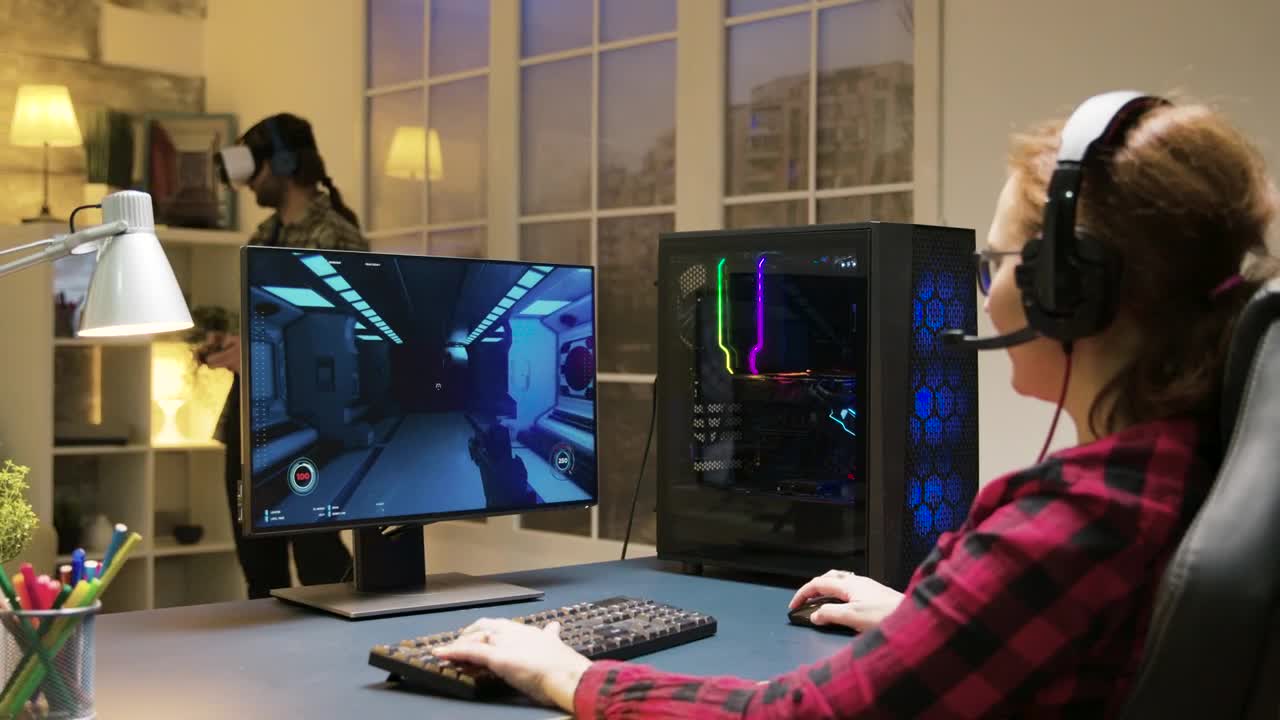 Stock Footage Young Couple Enjoy Video Gaming Together At Home Live Wallpaper Free