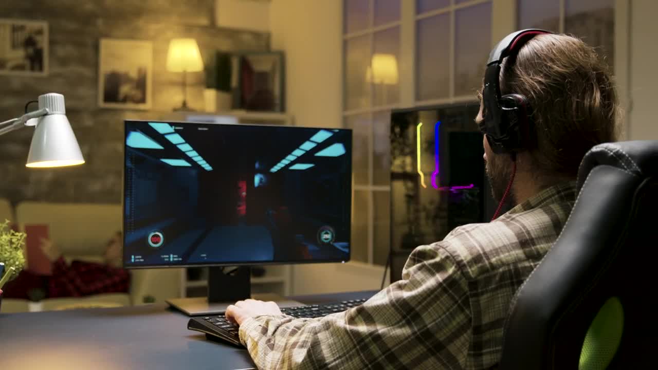 Stock Footage Young Man Gets Upset While Gaming Online Live Wallpaper Free