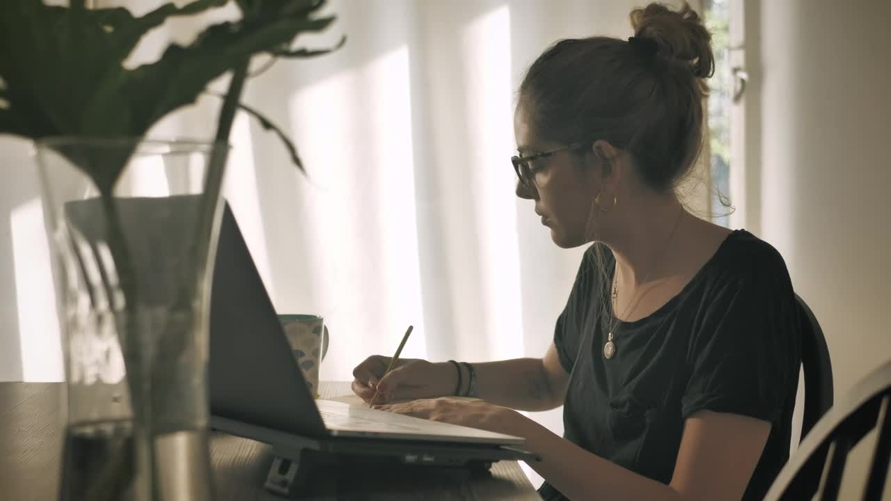 Stock Footage Young Woman Working Remotely Live Wallpaper Free