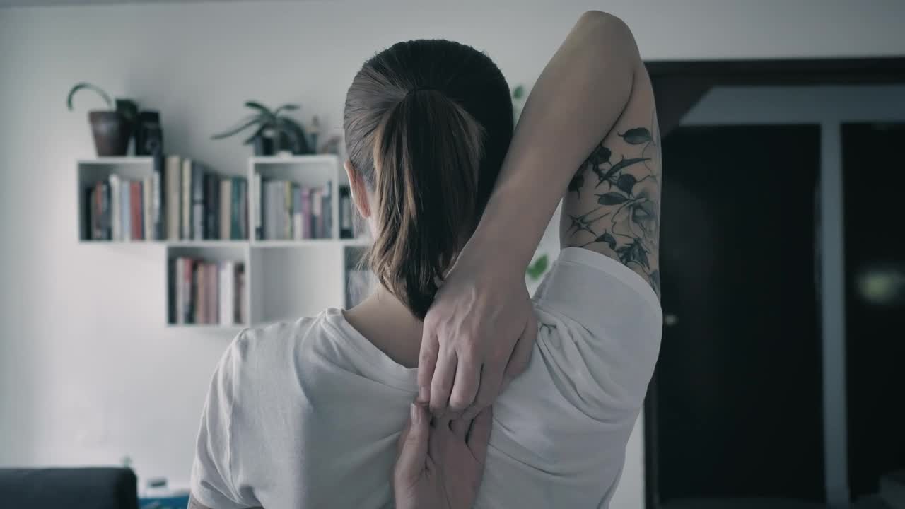 Stock Footage Young Yogi Woman Stretching Before Meditation Live Wallpaper Free