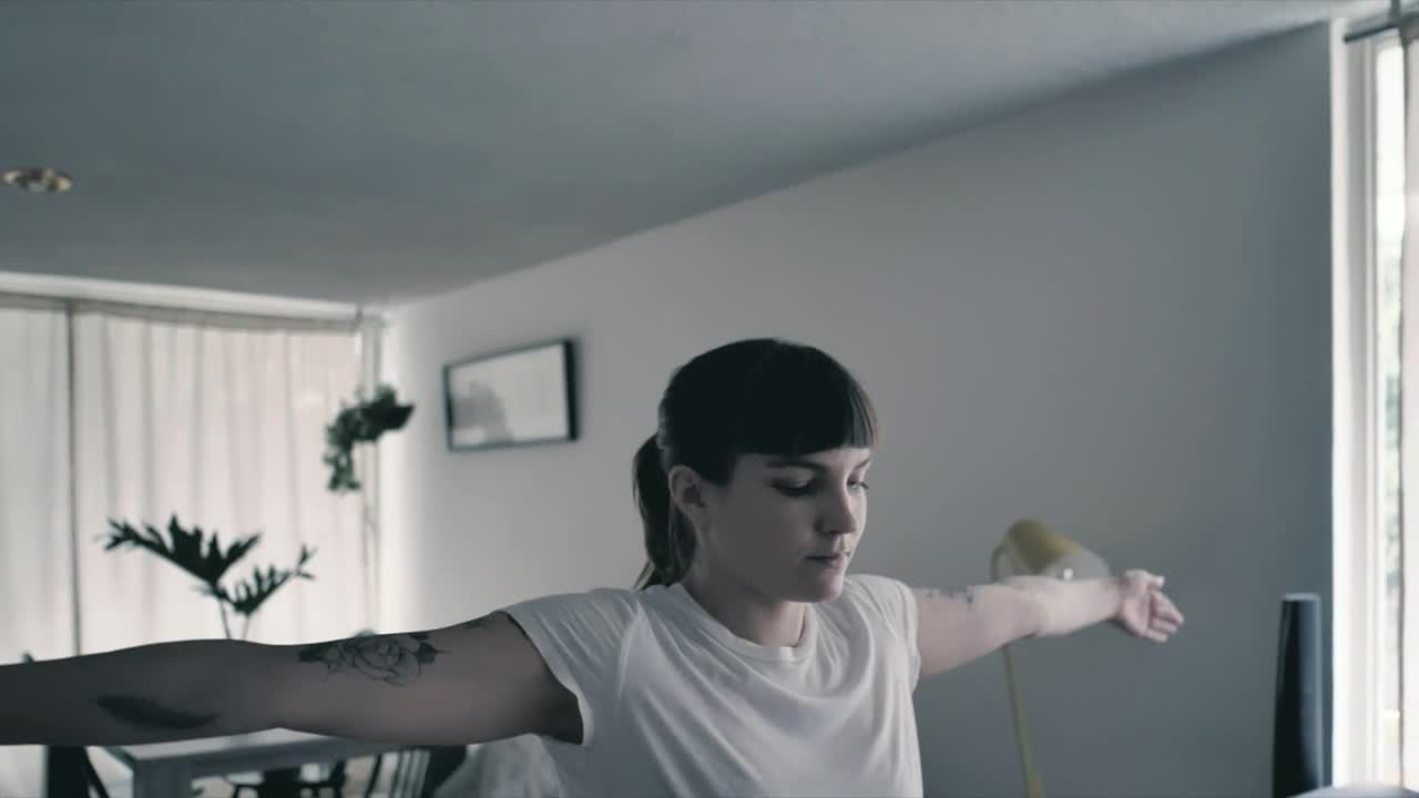 Stock Footage Woman Meditating At Home Live Wallpaper Free