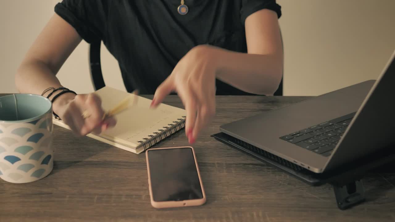 Stock Footage Young Woman Stops Her Work To Answer A Call Live Wallpaper Free