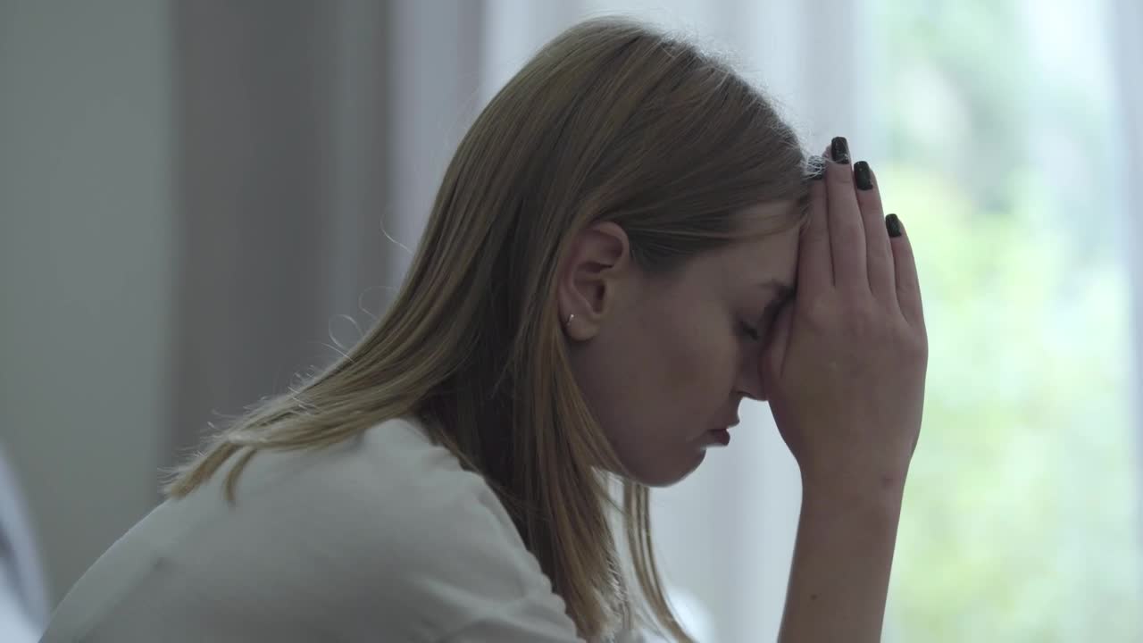 Stock Footage Woman Stressed And Wailing Profile View Live Wallpaper Free