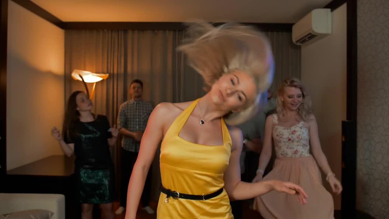 Stock Footage Woman Dancing With Her Friends At A Home Party Live Wallpaper Free