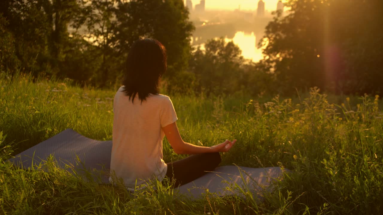 Stock Footage Woman Doing Yoga Outdoors Live Wallpaper Free