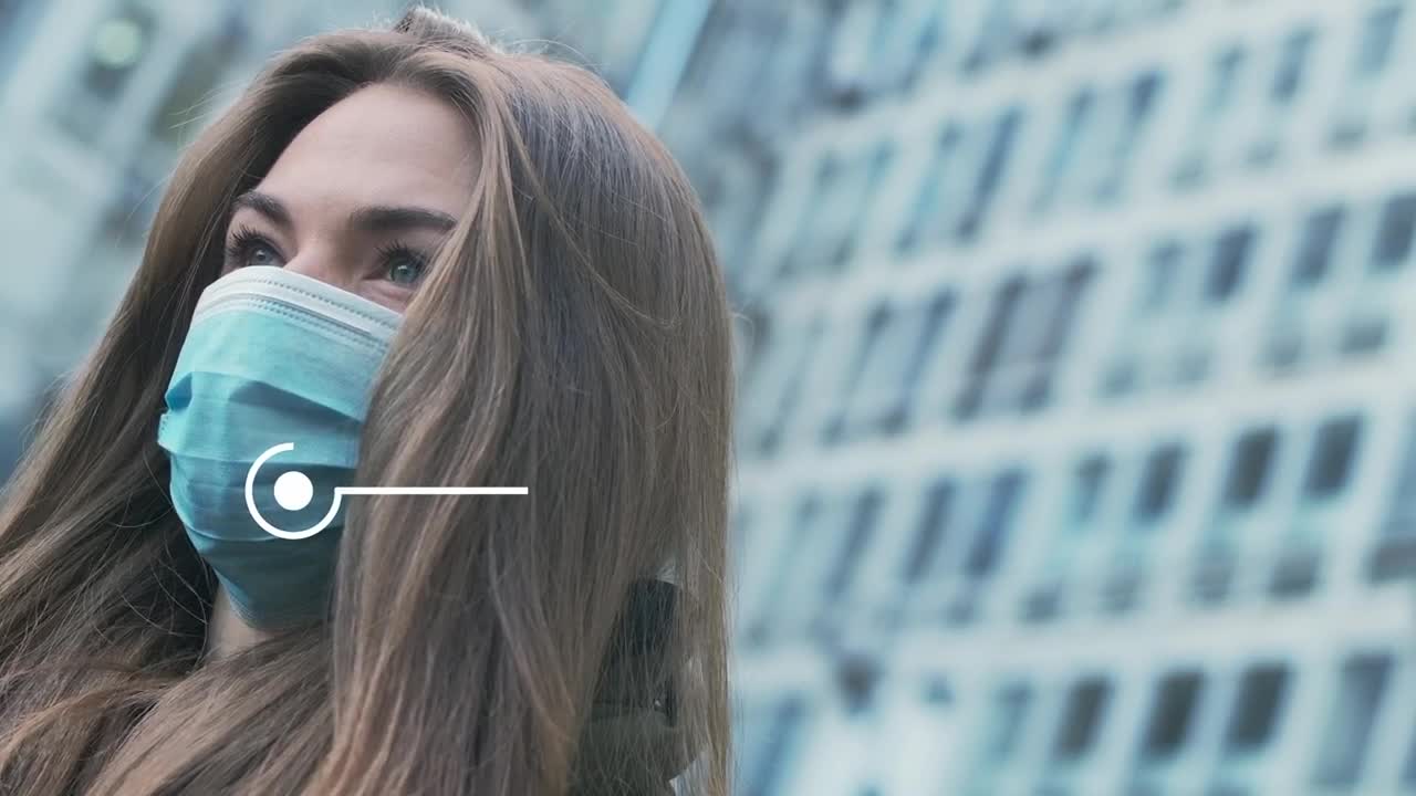 Stock Footage Woman With A Mask And An Animated Text Of Covid Live Wallpaper Free