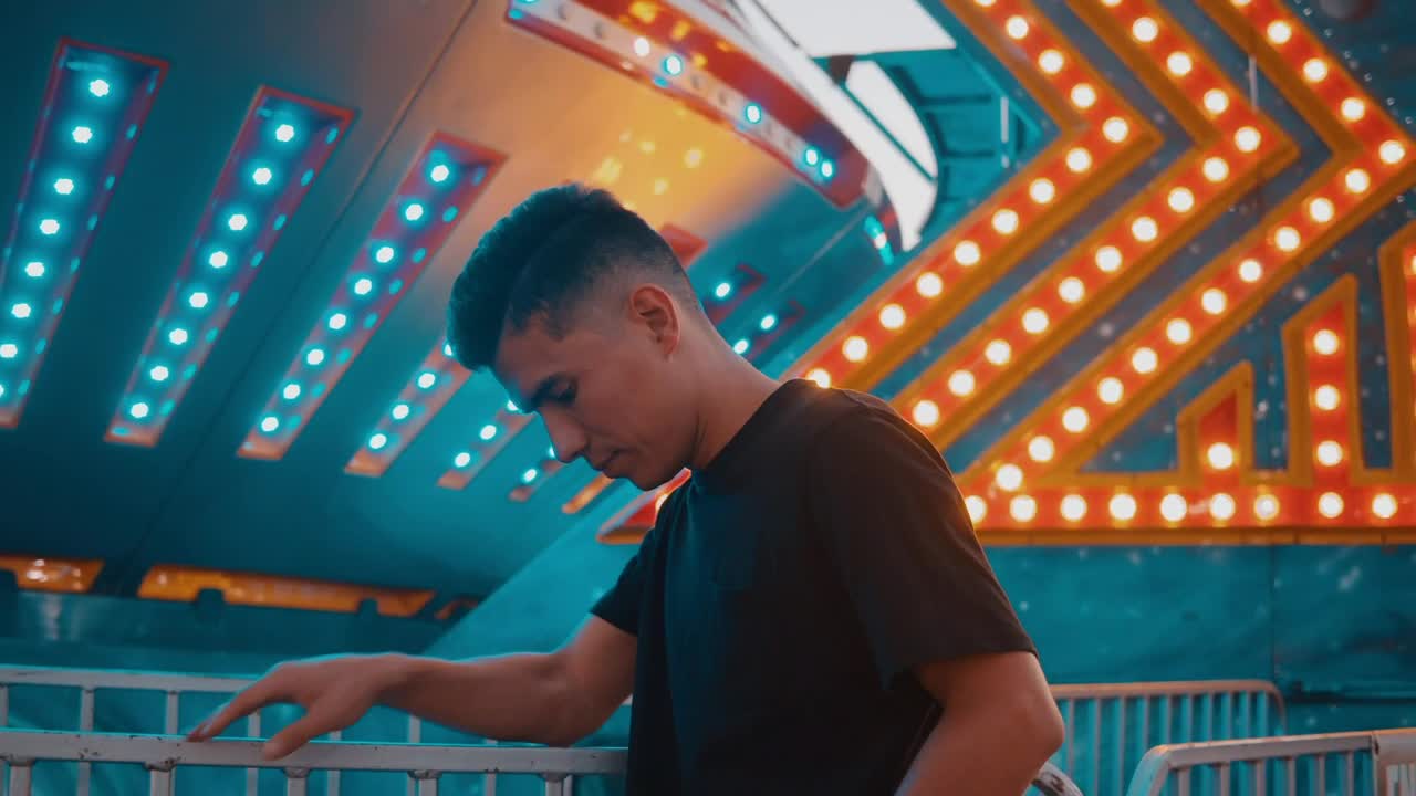 Stock Footage Young Man Smiling At The Fair Live Wallpaper Free
