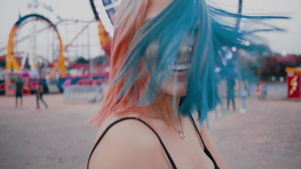 Stock Footage Young Woman Smiling At The Fair Live Wallpaper Free