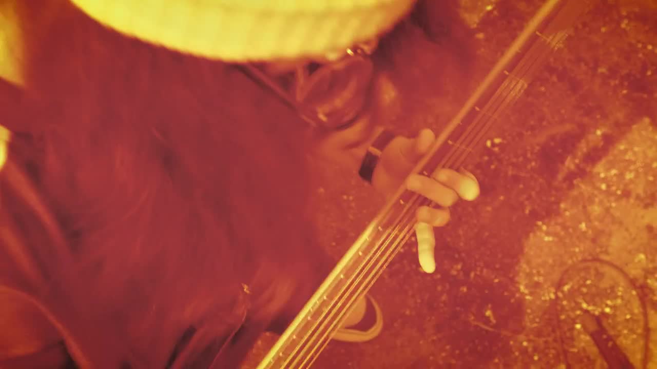 Stock Footage Young Girl Playing The Bass Close Up Live Wallpaper Free