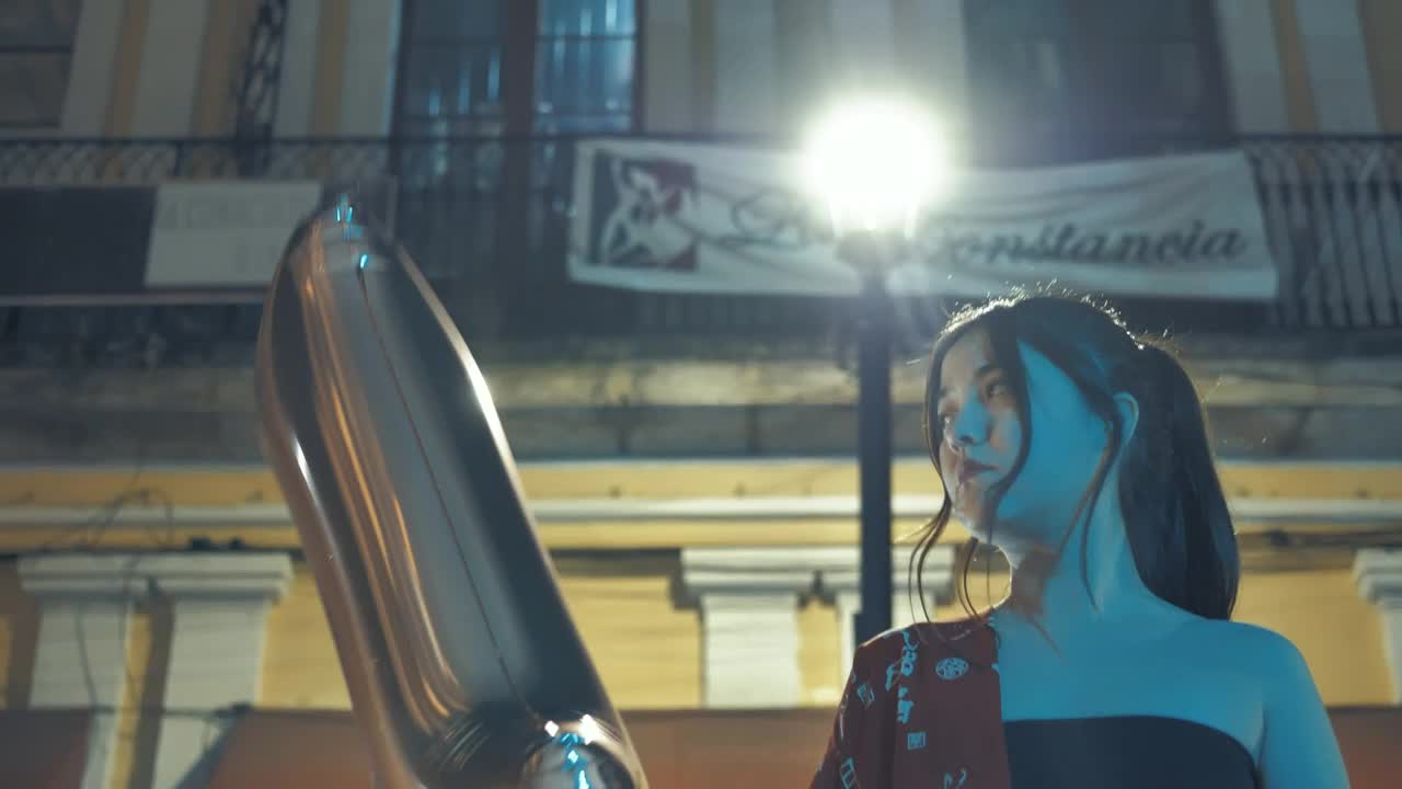 Stock Footage Woman Under A Lantern At Night Live Wallpaper Free