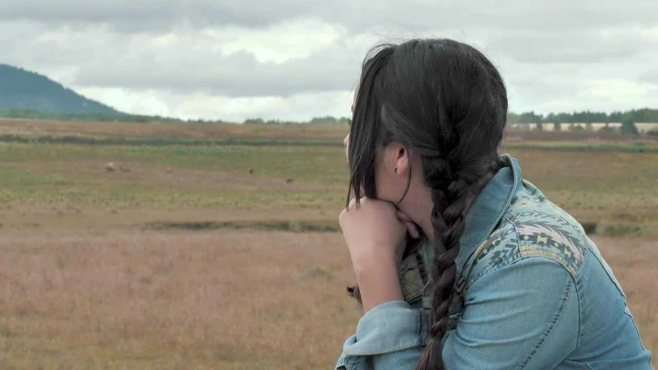 Stock Footage Woman With Braids Watching The Landscape In The Countryside Live Wallpaper Free