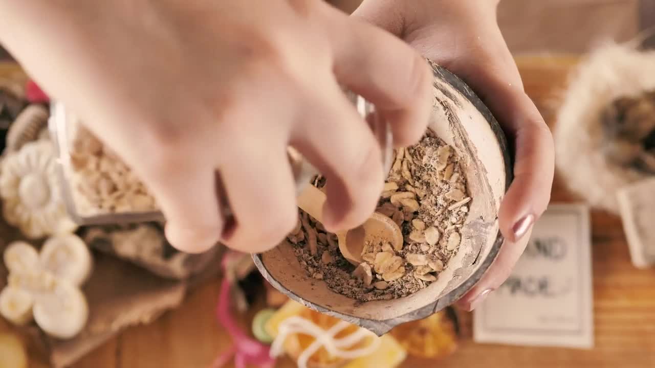 Stock Footage Woman Mixing Ingredients In A Bowl Live Wallpaper Free