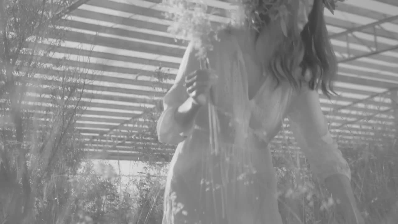 Stock Footage Young Woman Wearing A Wreath Collecting Wild Flowers Live Wallpaper Free