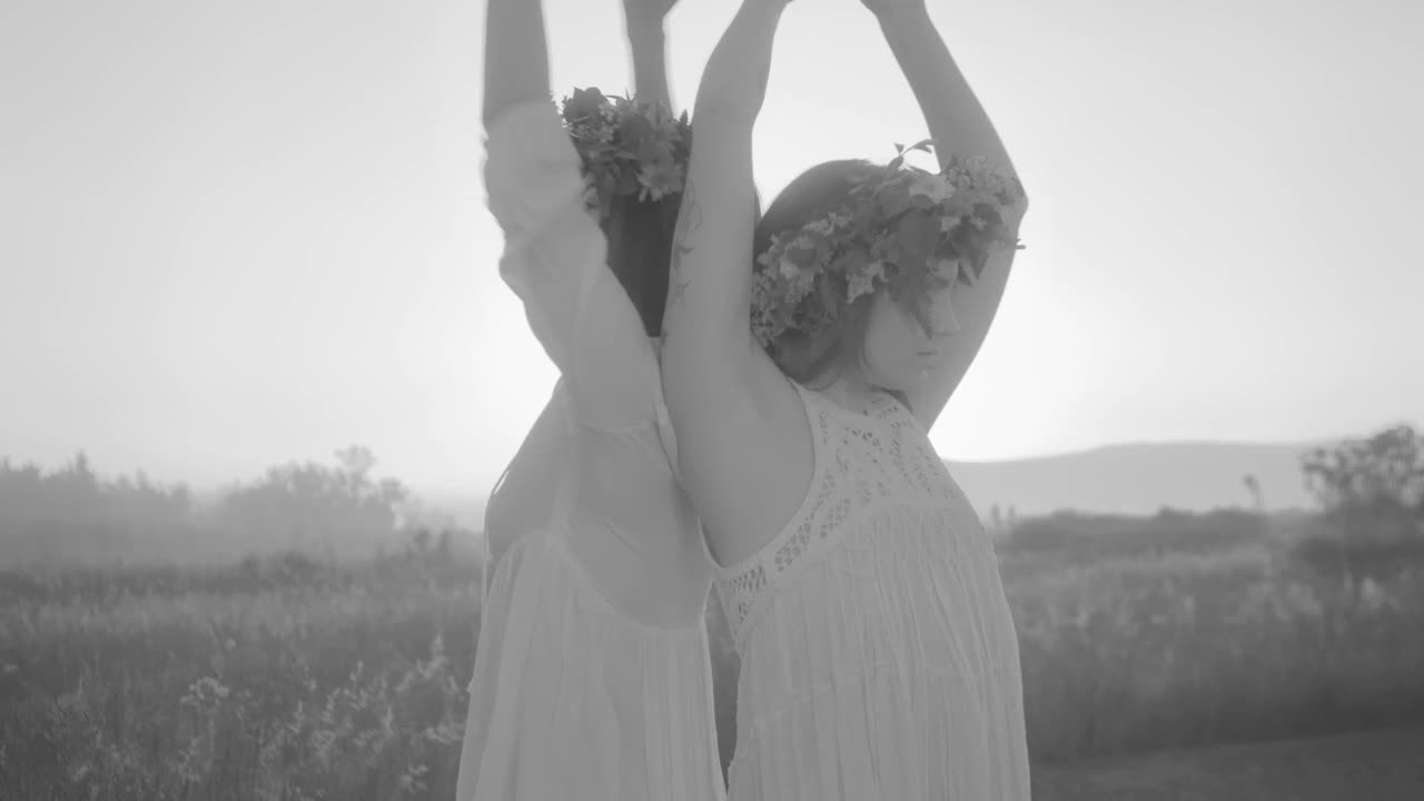 Stock Footage Women With Wreaths Of Flowers Dancing On A Plain In Live Wallpaper Free